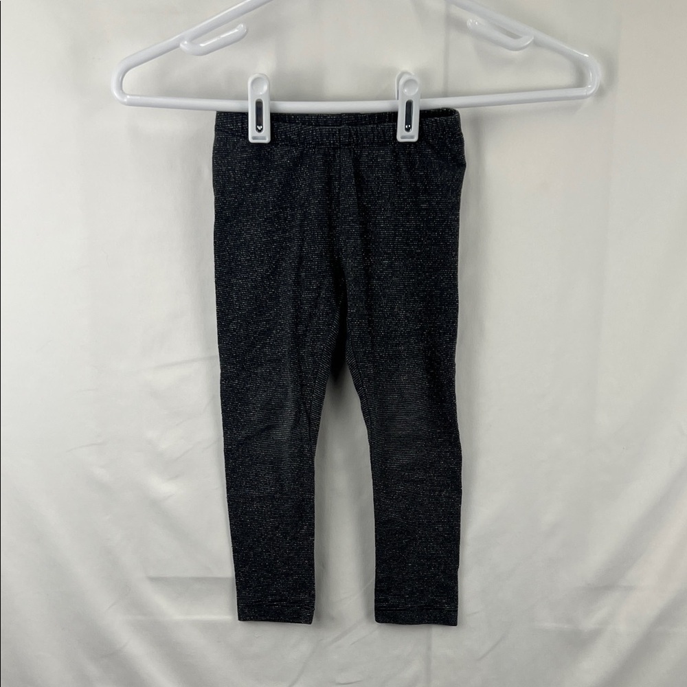 Gymboree - Girl’s Leggings - 3T - Dark Gray with Silver Striping